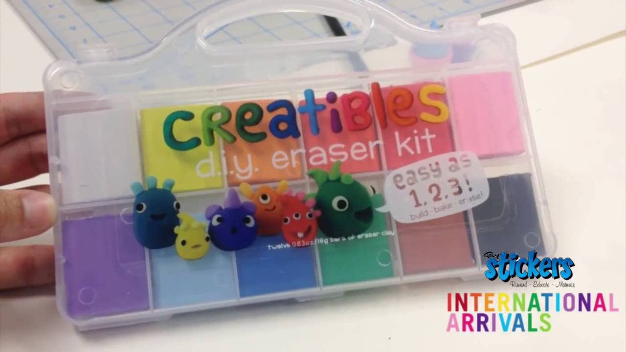 Creatibles DIY Eraser Kit - 12 Clay Colours