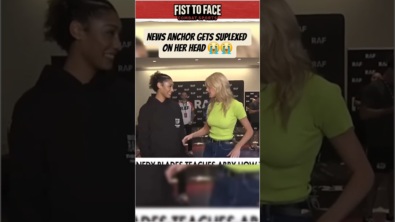 News Anchor gets suplexed on live TV 😂 #live #tv #wrestling