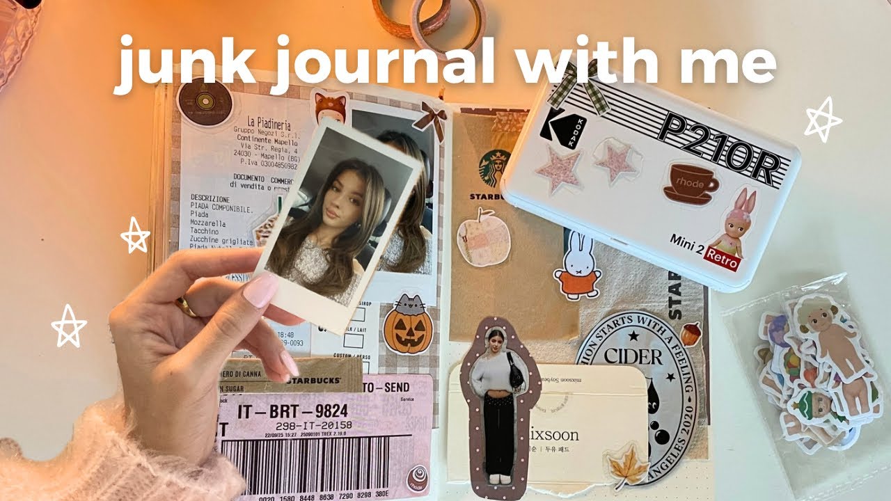JUNK JOURNAL WITH ME | creiamo una pagina autunnale☕️🍂⭐️