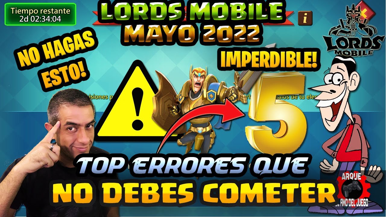 TOP 5 ERRORES LORDS MOBILE 2022 😵⚠️✅‼️