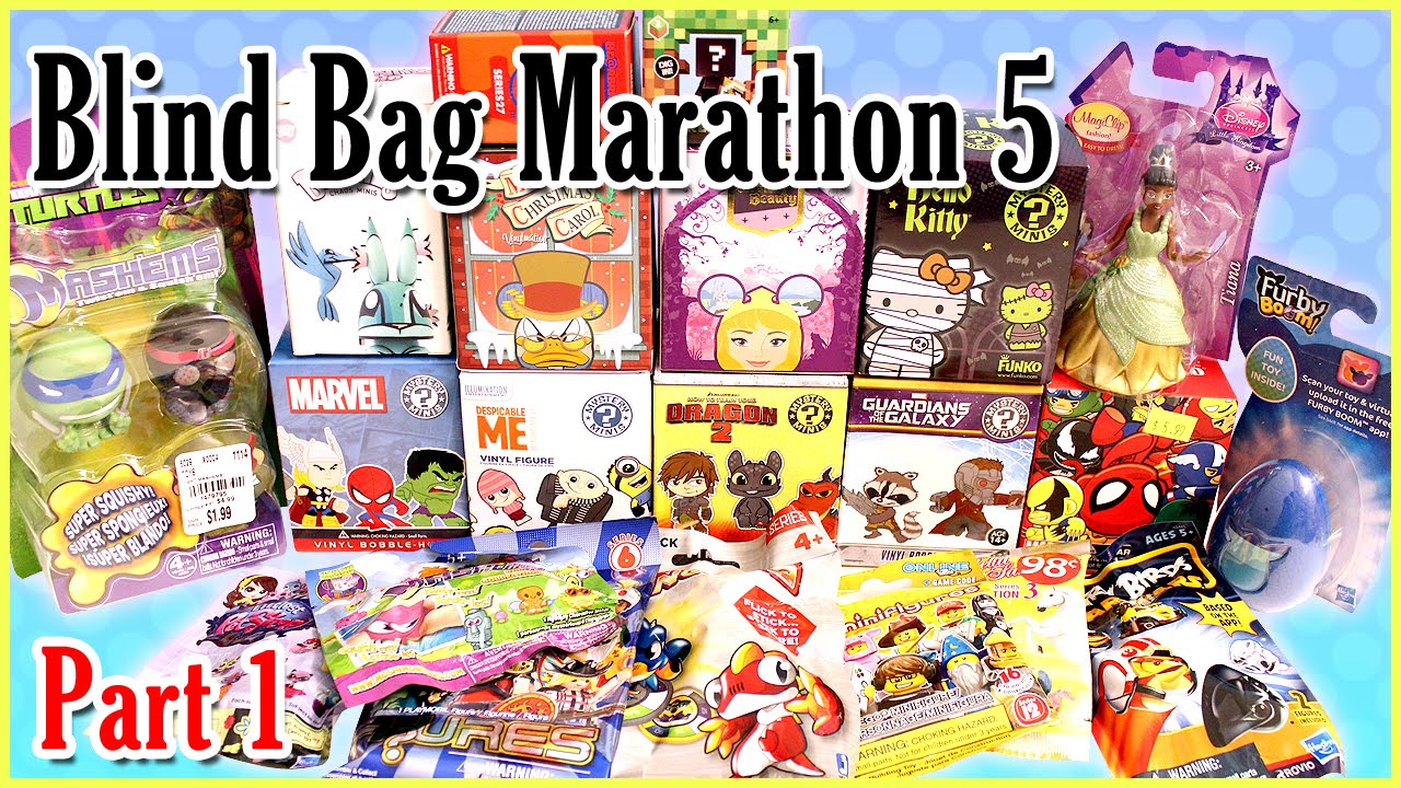 Surprise Blind Bag Marathon 5 - Part1 - Chaos Bunnies, Hello Kitty, Marvel, Minecraft and More!