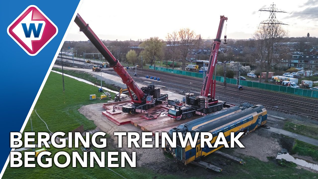Berging van treinwrak in Voorschoten is begonnen