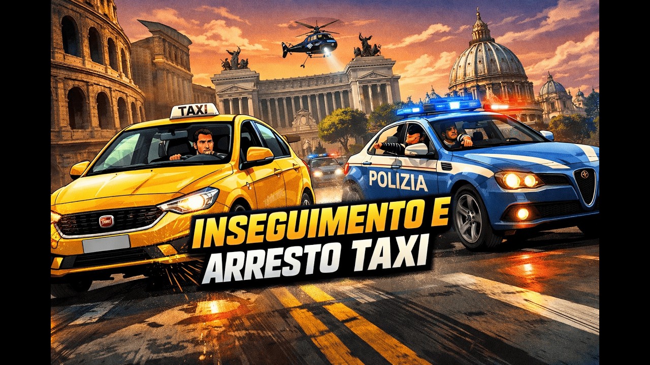 GTAV - POLIZIA DI STATO ARRESTO CORSA TAXI ILLEGALE - ITALY FULL RP