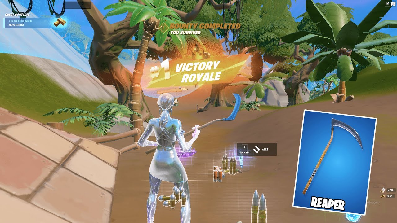 PLATINUM RIFT SABINA + REAPER PICKAXE GAMEPLAY (FORTNITE SEASON 3)
