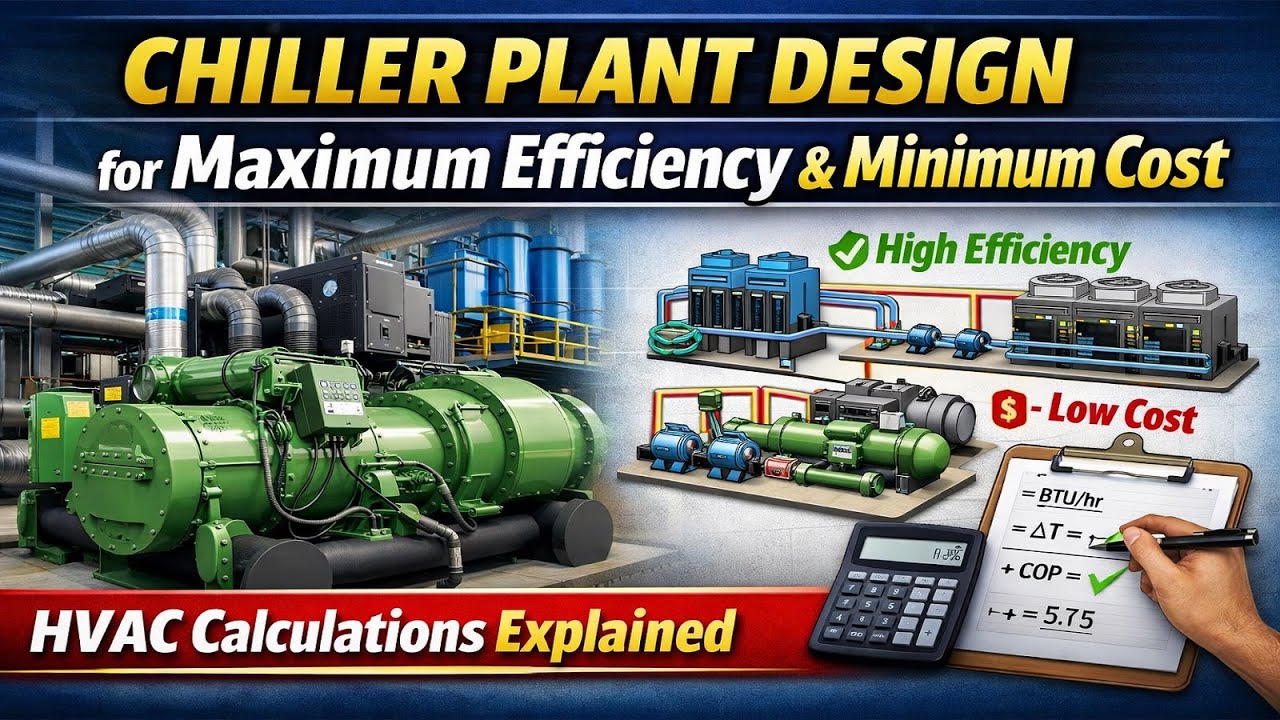 Chiller Plant Design for Maximum Efficiency & Minimum Cost | Complete HVAC Calculations