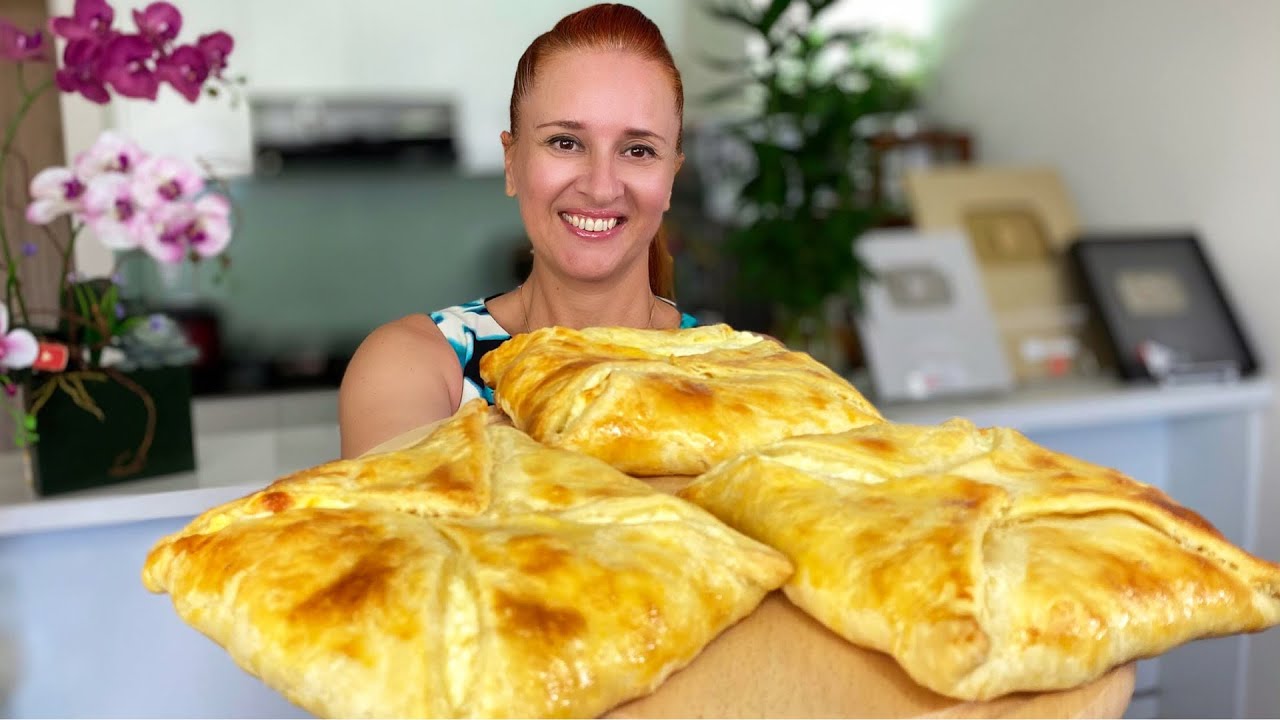 ХАЧАПУРИ из быстрого слоеного теста Лепешка с сыром грузинская кухня Люда Изи Кук cheese flatbread