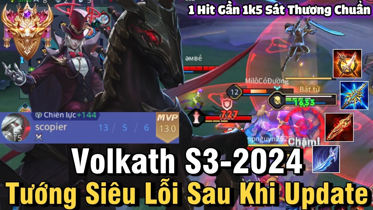 Volkath S3-2024 Liên Quân Mobile | Cách Chơi, Lên Đồ, Phù Hiệu Bảng Ngọc Cho Volkath S3 2024 Đi Rừng