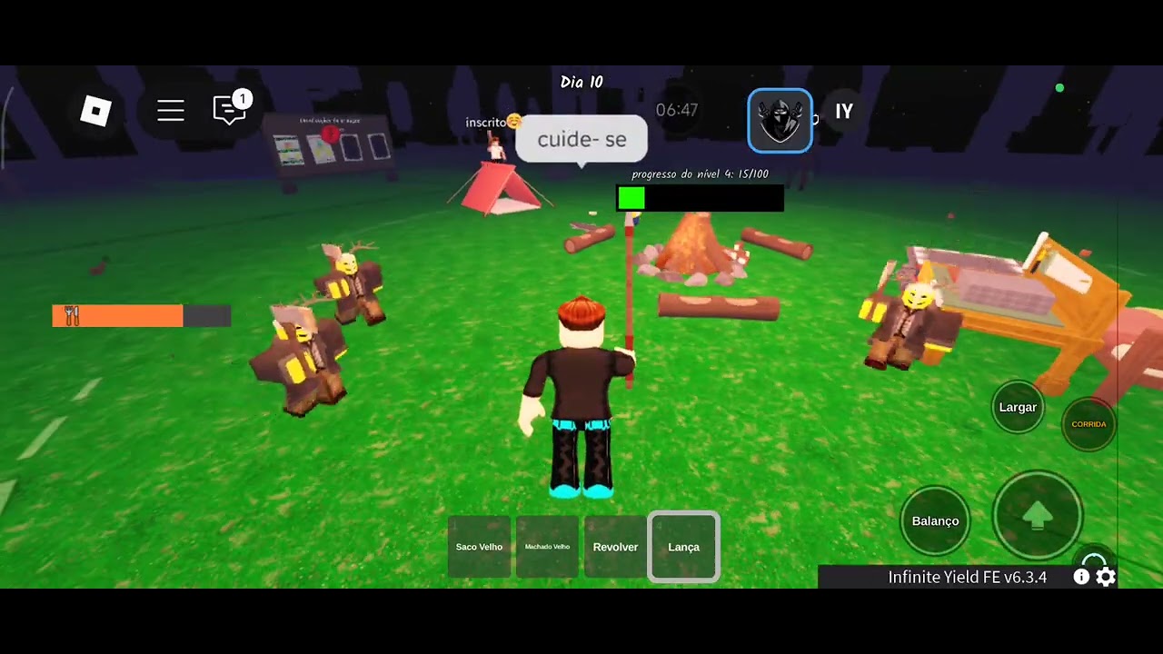 Jogando 99 noites na floresta com script e com um inscrito!!!