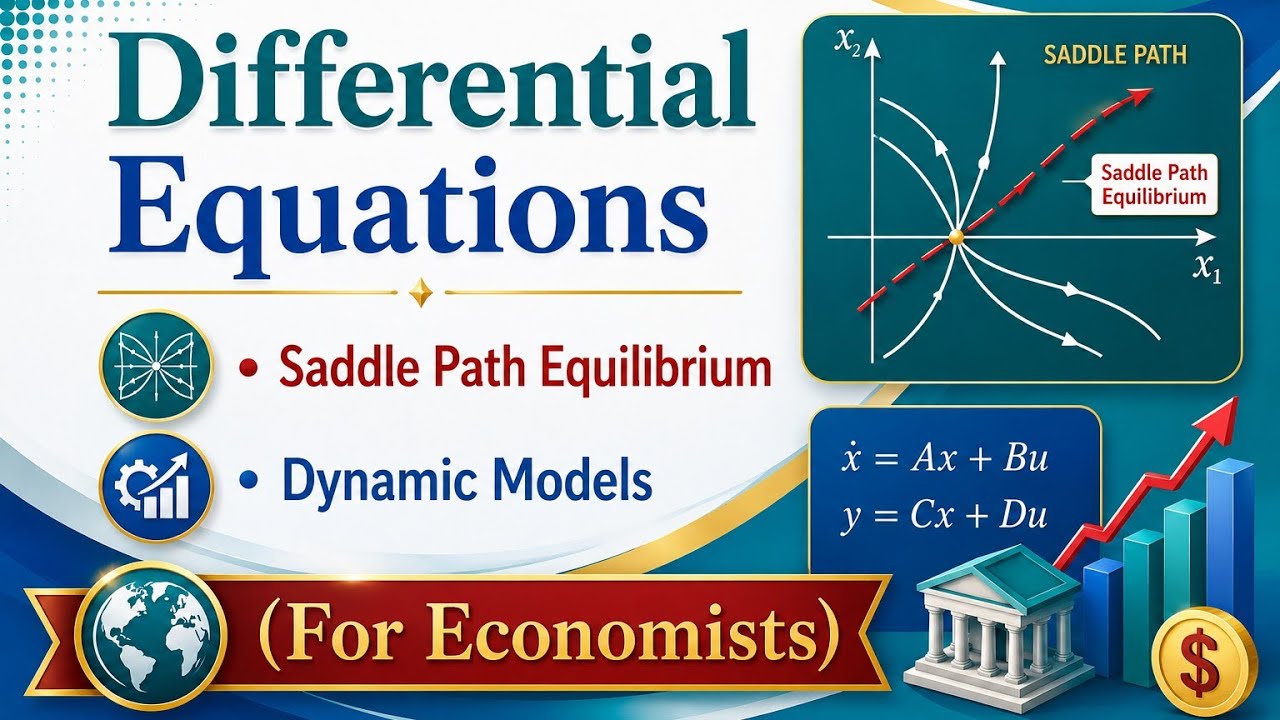 🌿Saddle-Path Equilibrium Explained | Differential Equations & Dynamic Models🌿