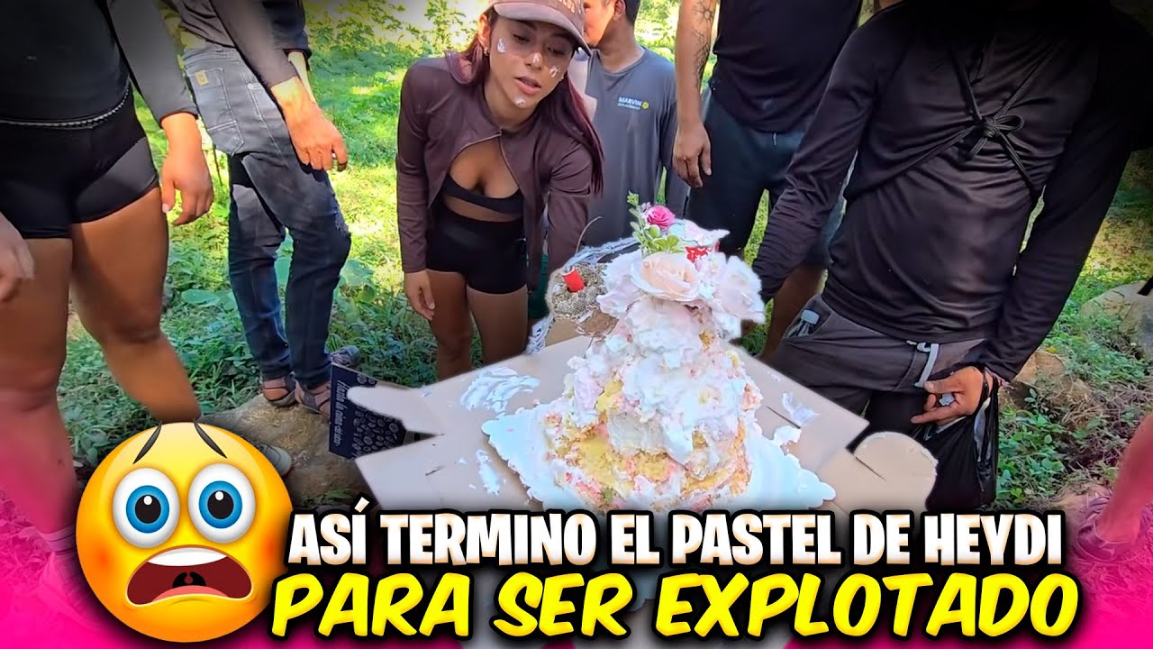 Miren como preparamos el pastel de aniversario de Heydi para reventarlo