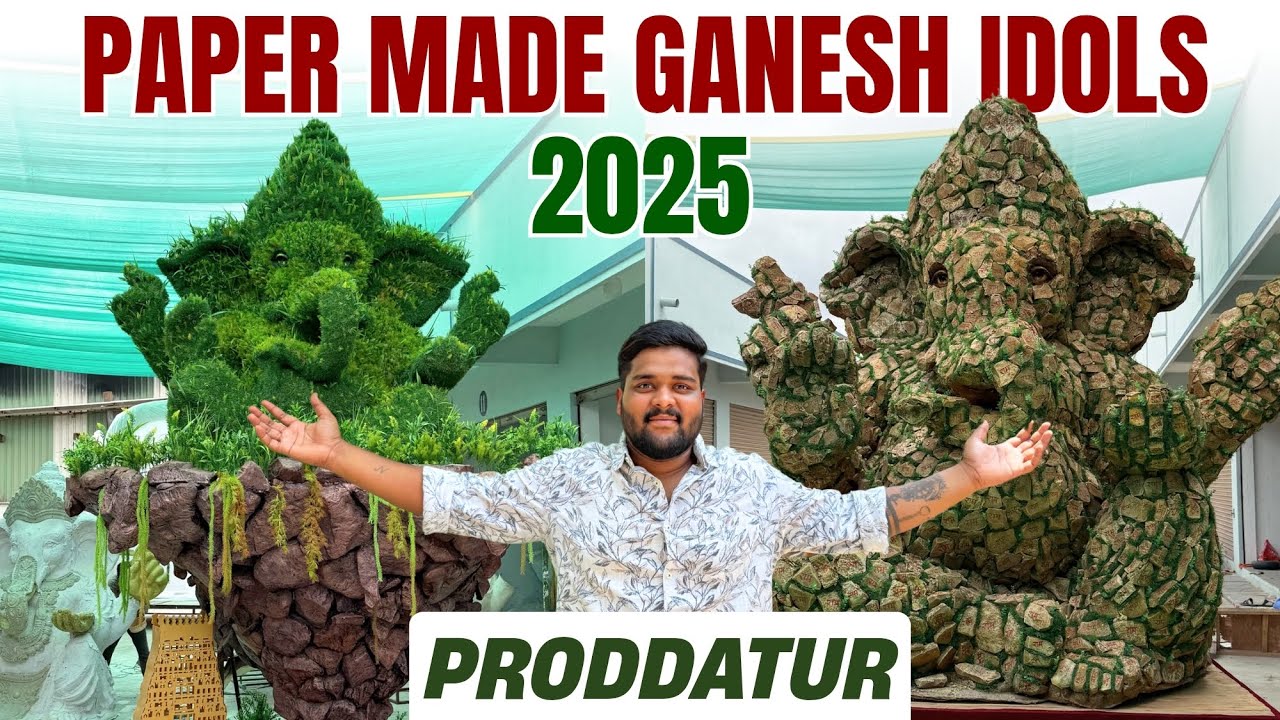 Paper made ganesh idols #proddatur #2025 ￼￼