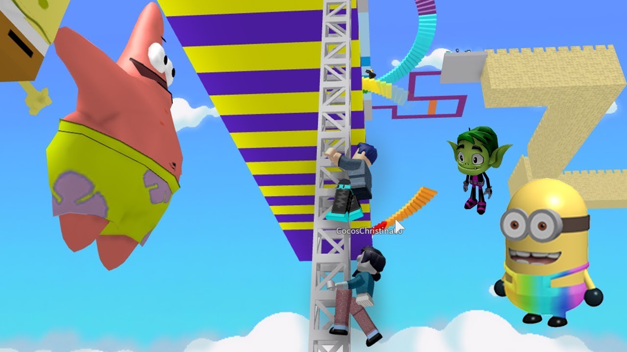 ROBLOX OBBY CU DESENE ANIMATE : Minions/Teen Titans/Sponge Bob