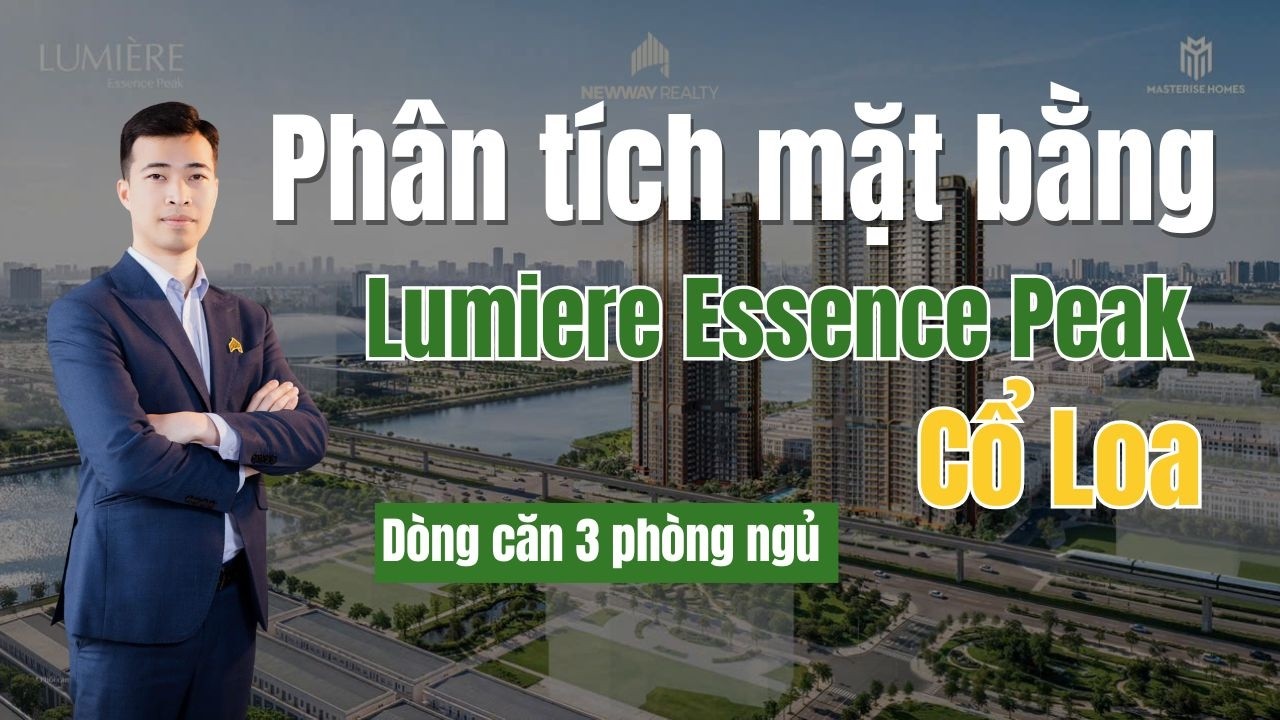 Mặt bằng layout dòng căn hộ 3 phòng ngủ tại Lumiere Essence Peak Cổ Loa