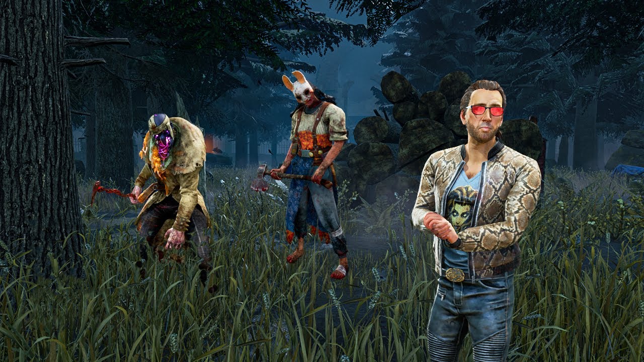 DBD | Nicolas Cage Gameplay Against Huntress & Blight (No Commentary)