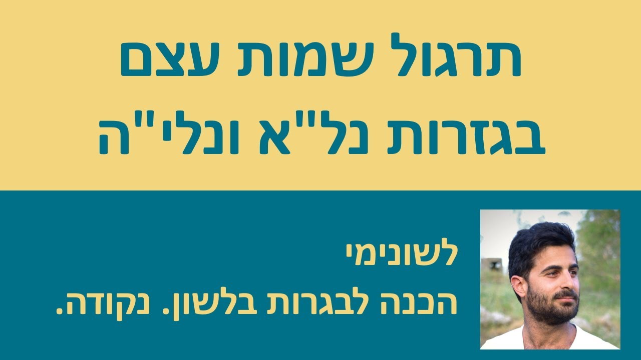 תרגול שמות עצם בגזרות נל״א ונלי״ה