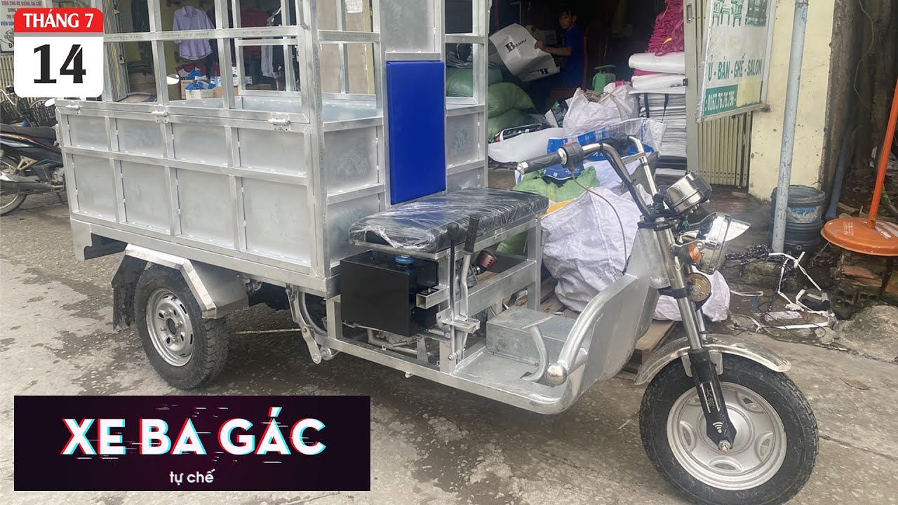 Làm xe ba gác tự chế để chở hàng từ động cơ xe máy