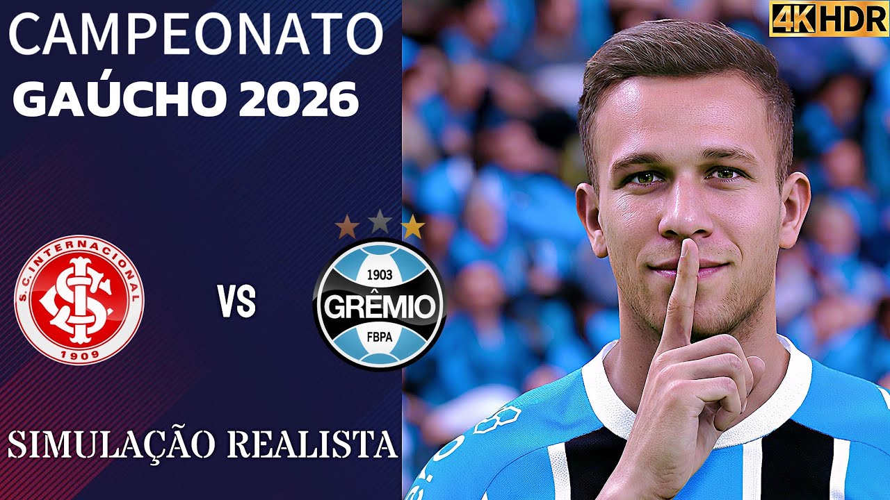 Internacional vs Grêmio | FINAL do Gaúchão | Borré vs Arthur | Simulação 4K (60FPS) Ultra Realista.