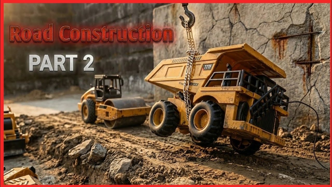 Road Construction 🚧 PART 2 OMG! Huge RC Dump Truck Disaster! 😱 Unloading successful
