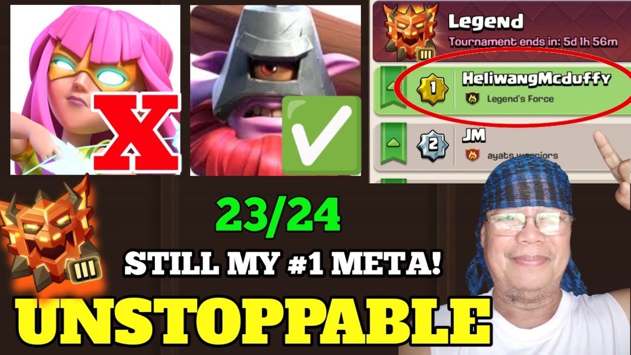 AFTER UPDATE Im #1 in LEGENDS 3 with THROWERS: R. Deck + 2X R. Witch + 10X Throwers (Clash Of Clans)
