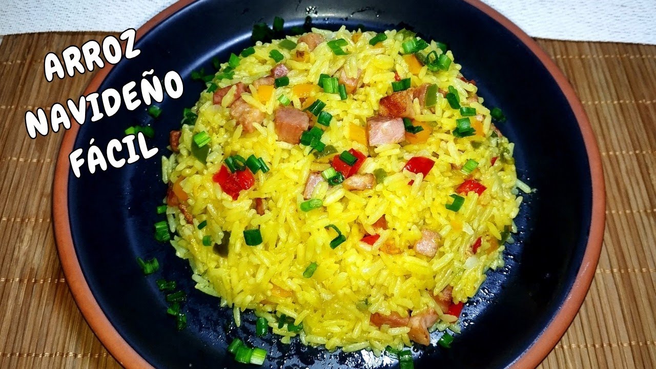 Arroz Navideño con Jamón y Verduras | Listo en 3 Minutos