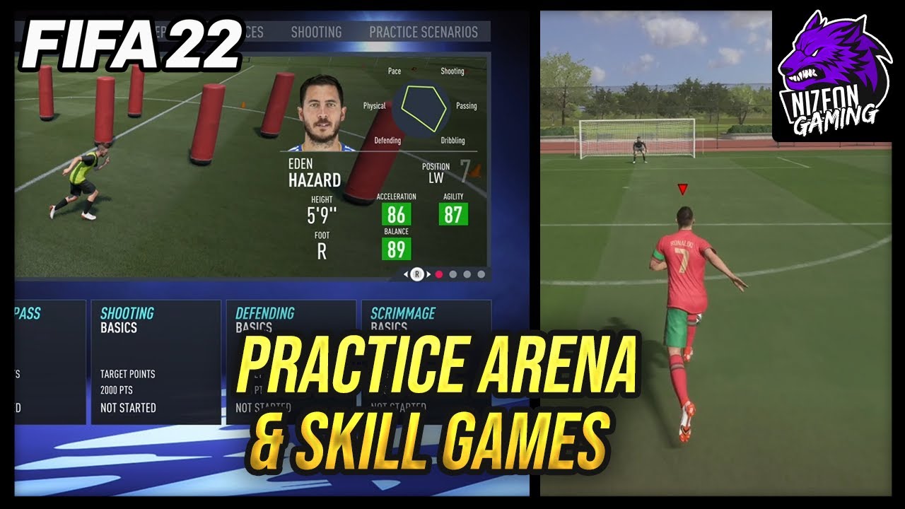 как играть в игры на развитие навыков и на тренировочной арене в FIFA 22