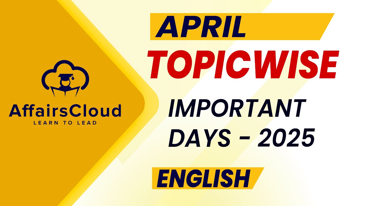 April 2025 - Important days | English | AffairsCloud