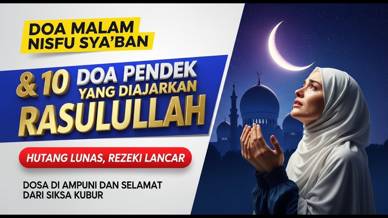 Detik Detik Nisfu Syaban 2026 🌙 Ini 10 Doa Nabi yang Punya Keutamaan Dahsyat - Amalan 15 Syaban!!