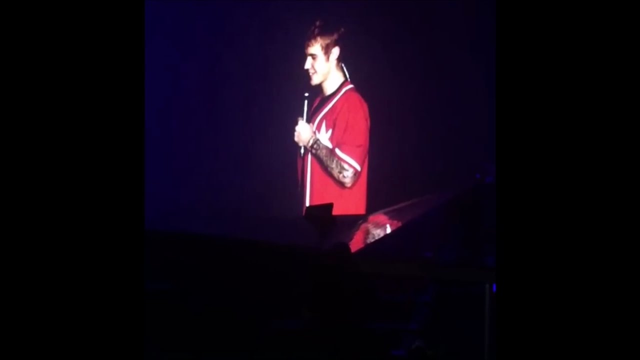 Justin Bieber Q&A / answering fan questions at Prague Purpose Tour - Czech Republic November 12 2016
