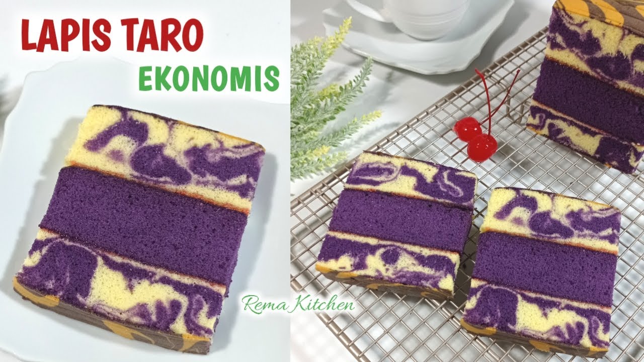 BOLU LAPIS TARO EKONOMIS | LEMBUT DAN ENAK | TARO CAKE RECIPE EASY
