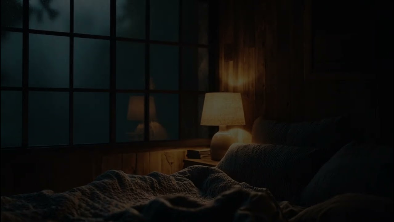 Bedroom Rain at Night (No Ads) — Fall Asleep Instantly | Cozy Rain on Window