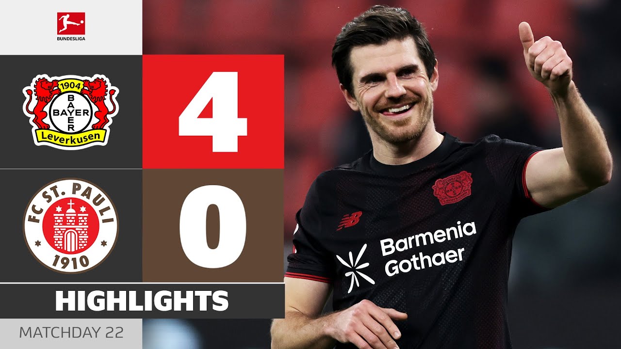 4 Different Goalscorers! | BAYER 04 LEVERKUSEN - ST. PAULI | Highlights | Matchday 22 – Bundesliga