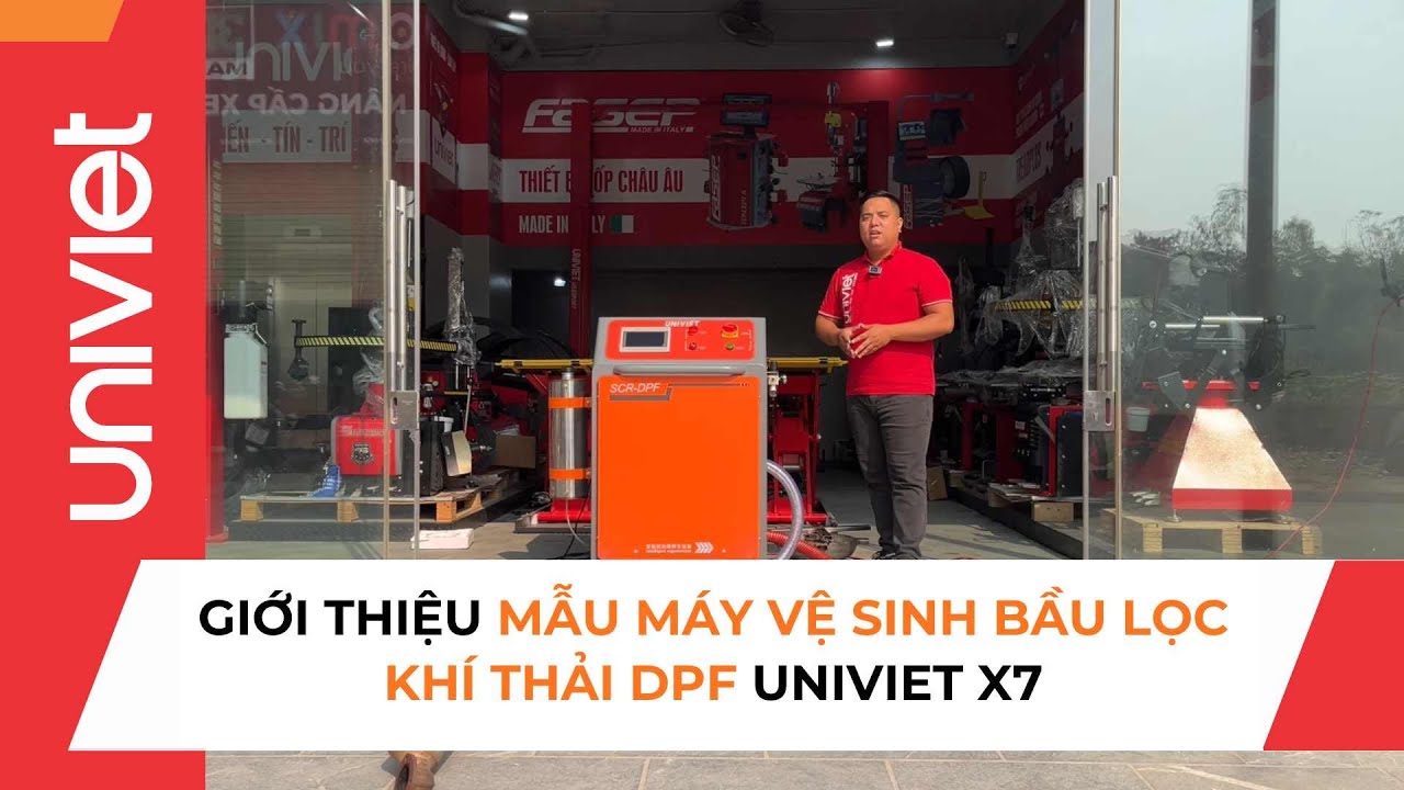 Máy vệ sinh bầu lọc khí thải UNIVIET X7 - Giải pháp vệ sinh bầu bô ô tô hiệu quả