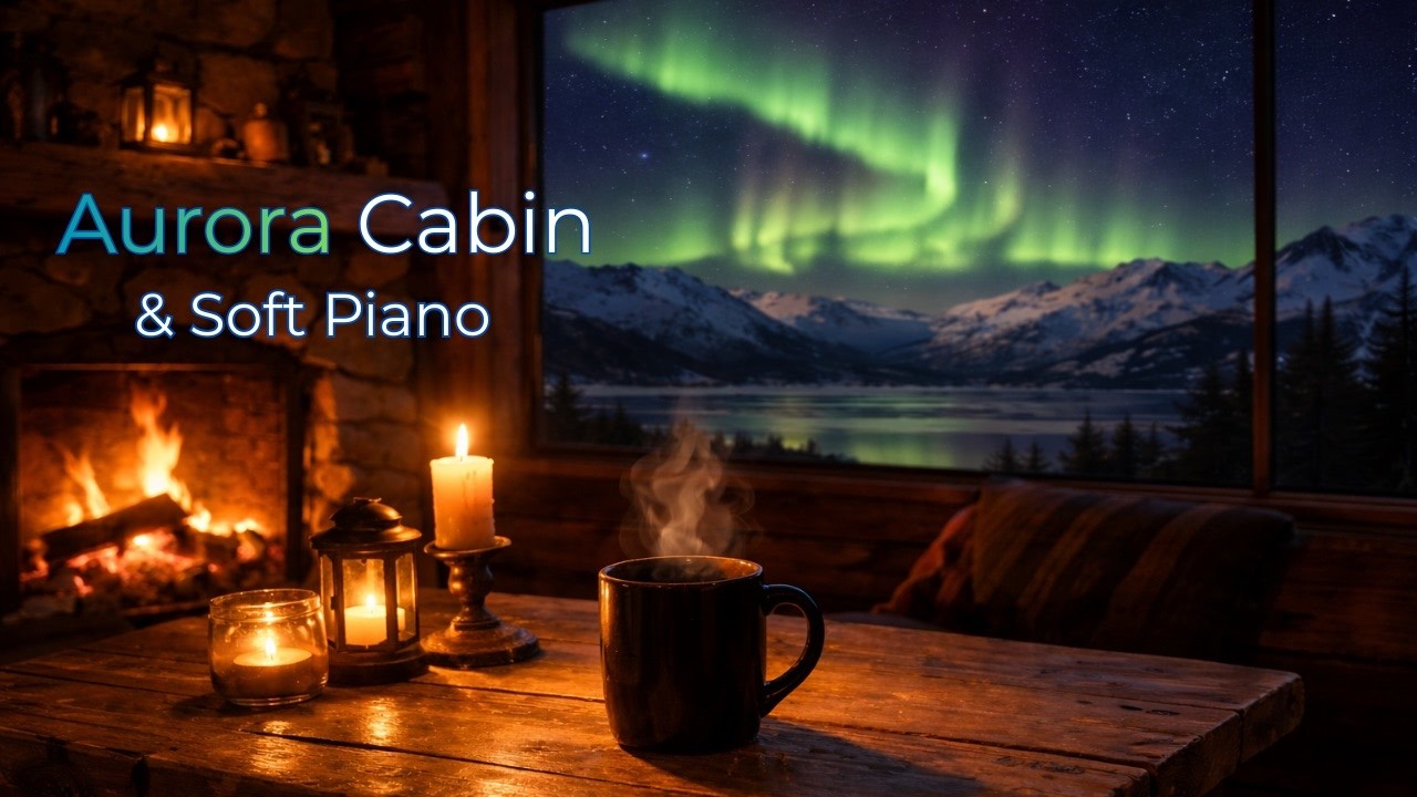 Cozy Winter Night ❄️ Fireplace & Soft Piano | Relaxing 1 Hour Ambience