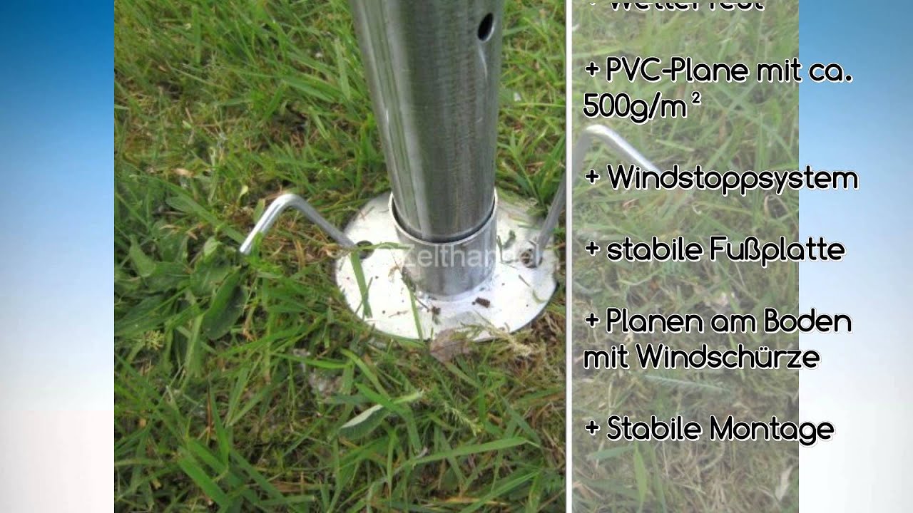 Zelthandel.de: Partyzelt 4x8 grau-weiss