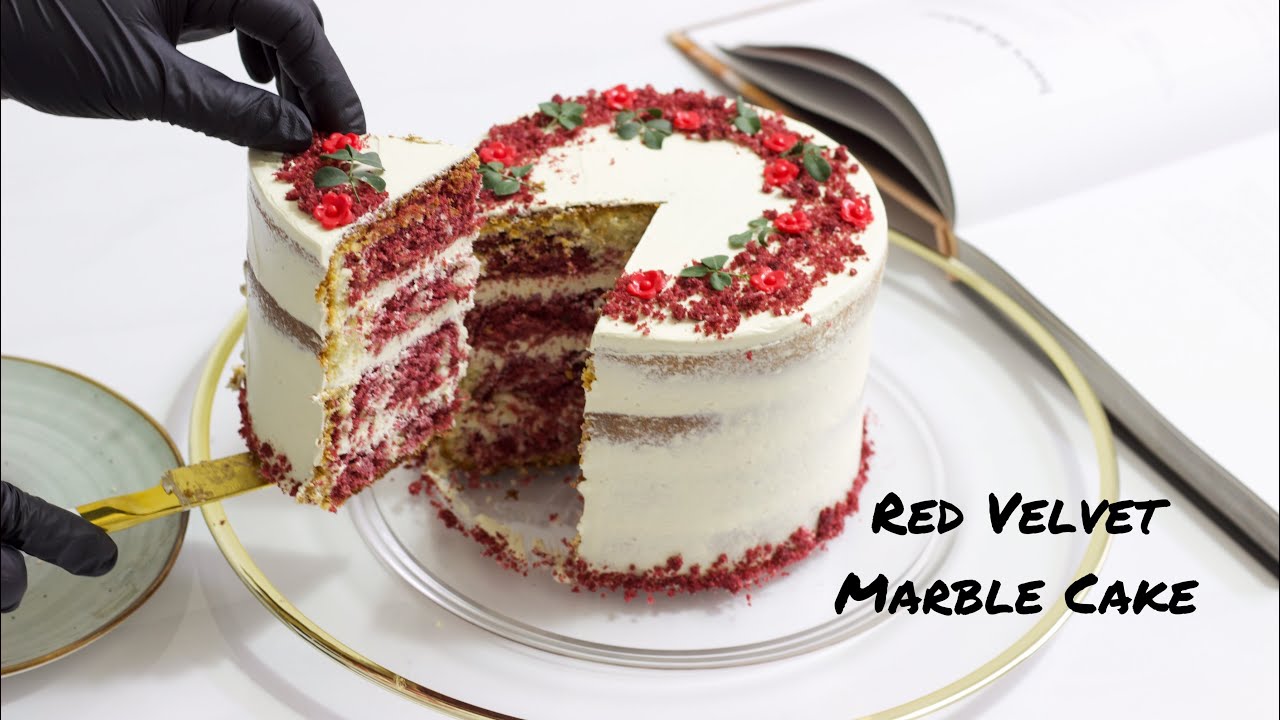 كيكة الريد ڤيلڤت - ماربل كيك اللذيذة - ساره كيك / Red Velvet Marble Cake