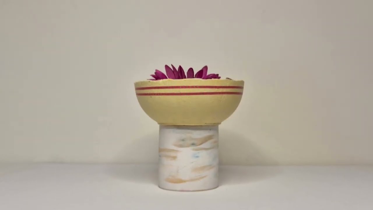 Mixing Concrete & Making an Easy Concrete Pot with Broken Tiles & Washi Tape