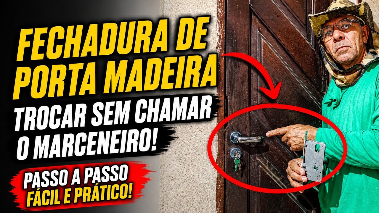 🧑‍🎓🚪APRENDA AGORA COMO TROCAR FECHADURA DE PORTA DE MADEIRA EM MINUTOS