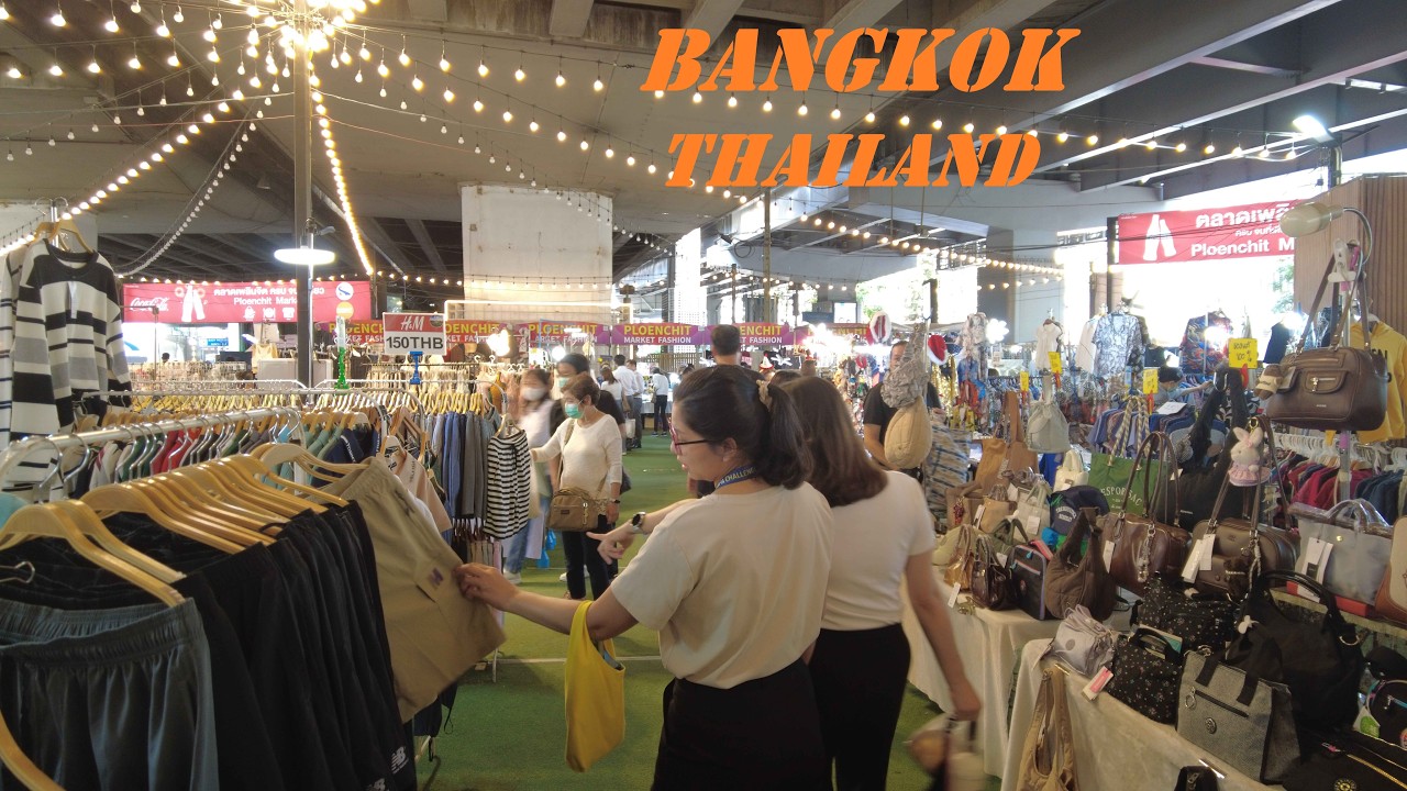 Phloen Chit Plea Market in Bangkok | Chợ trời Phloen Chit Thái Lan | Walking Tour