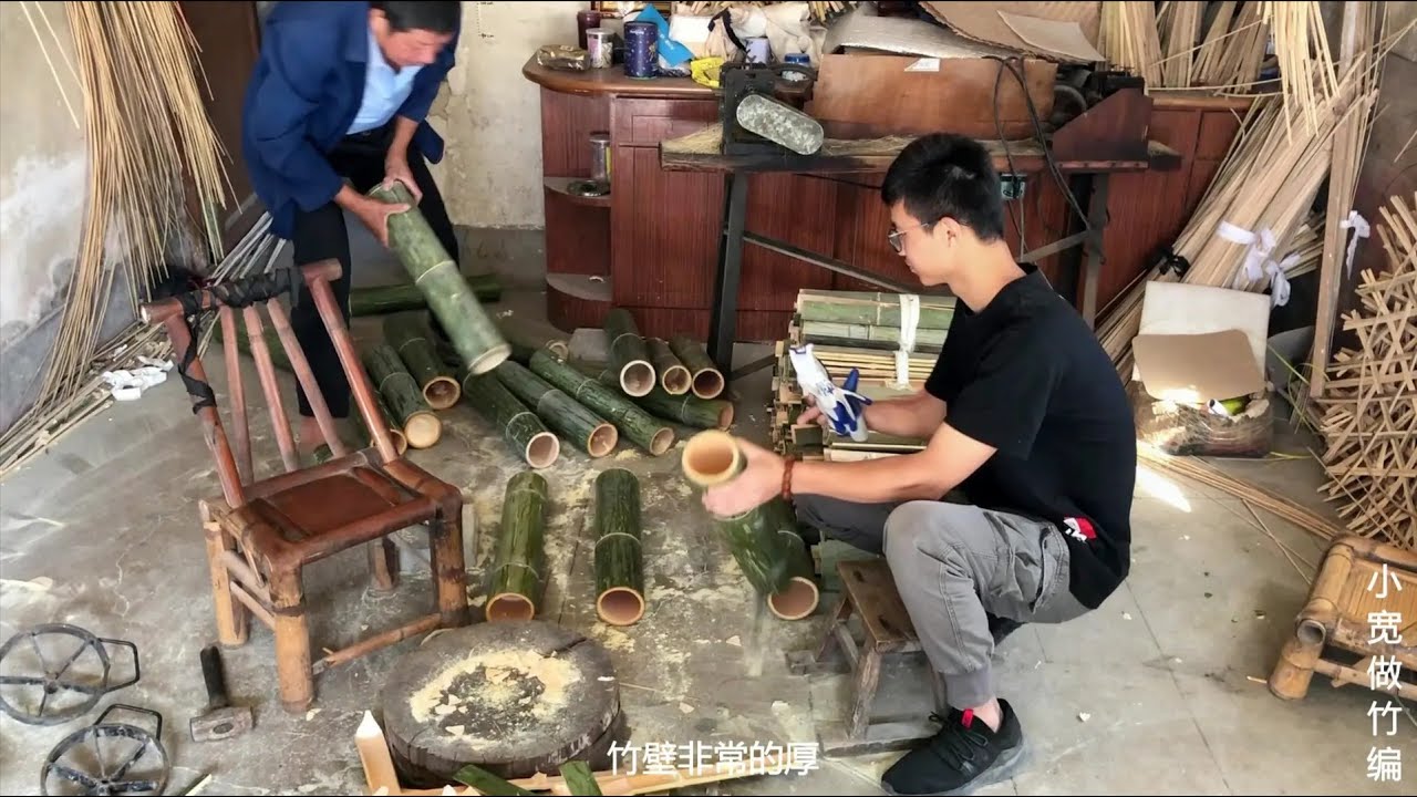 手工古法开竹片，如此简单