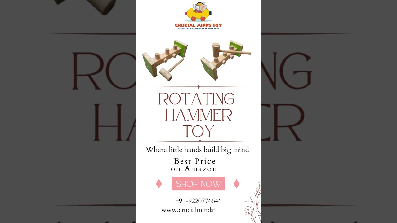 Rotating Hammer Toy for Kids 🔨 | Boost Fine Motor Skills & Focus Through Play 