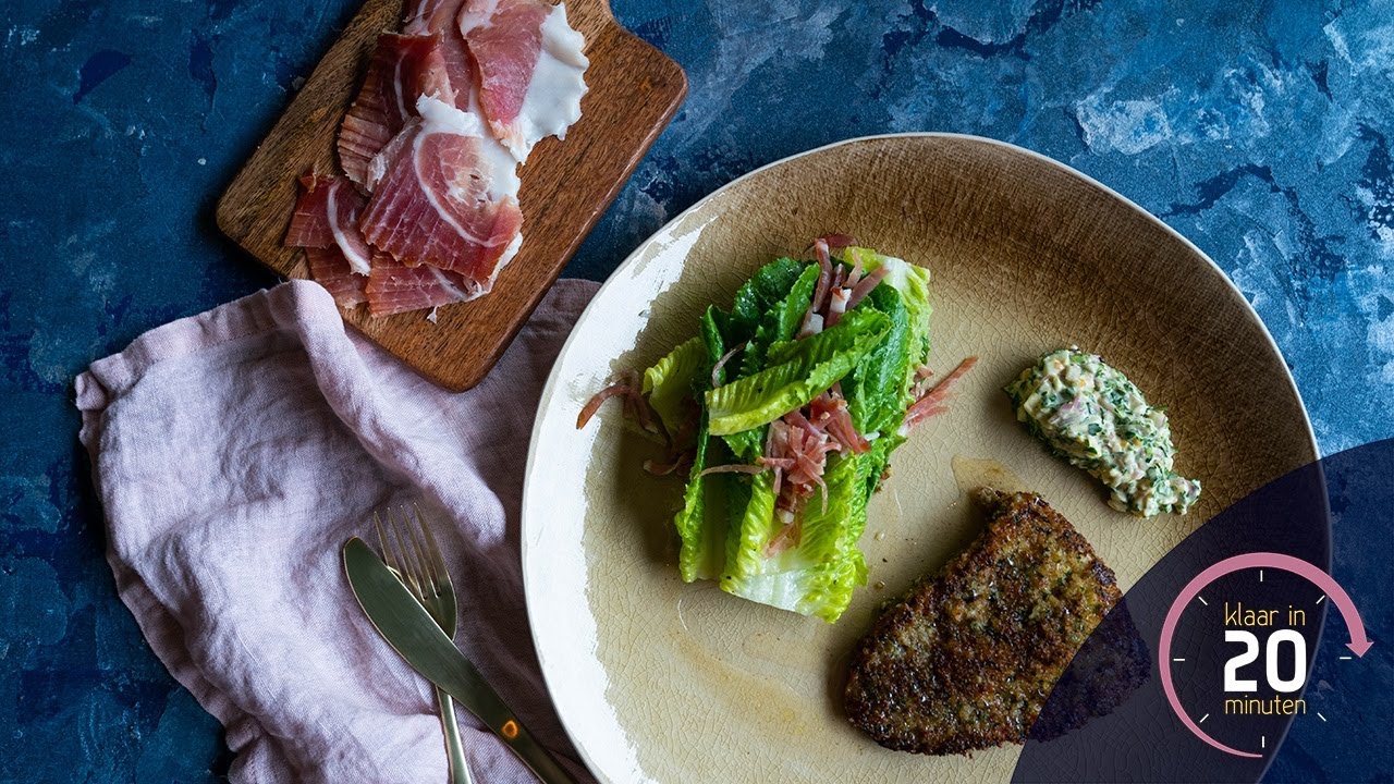 Gepaneerde grietbot met mosterdvinaigrette | Klaar in 20 minuten