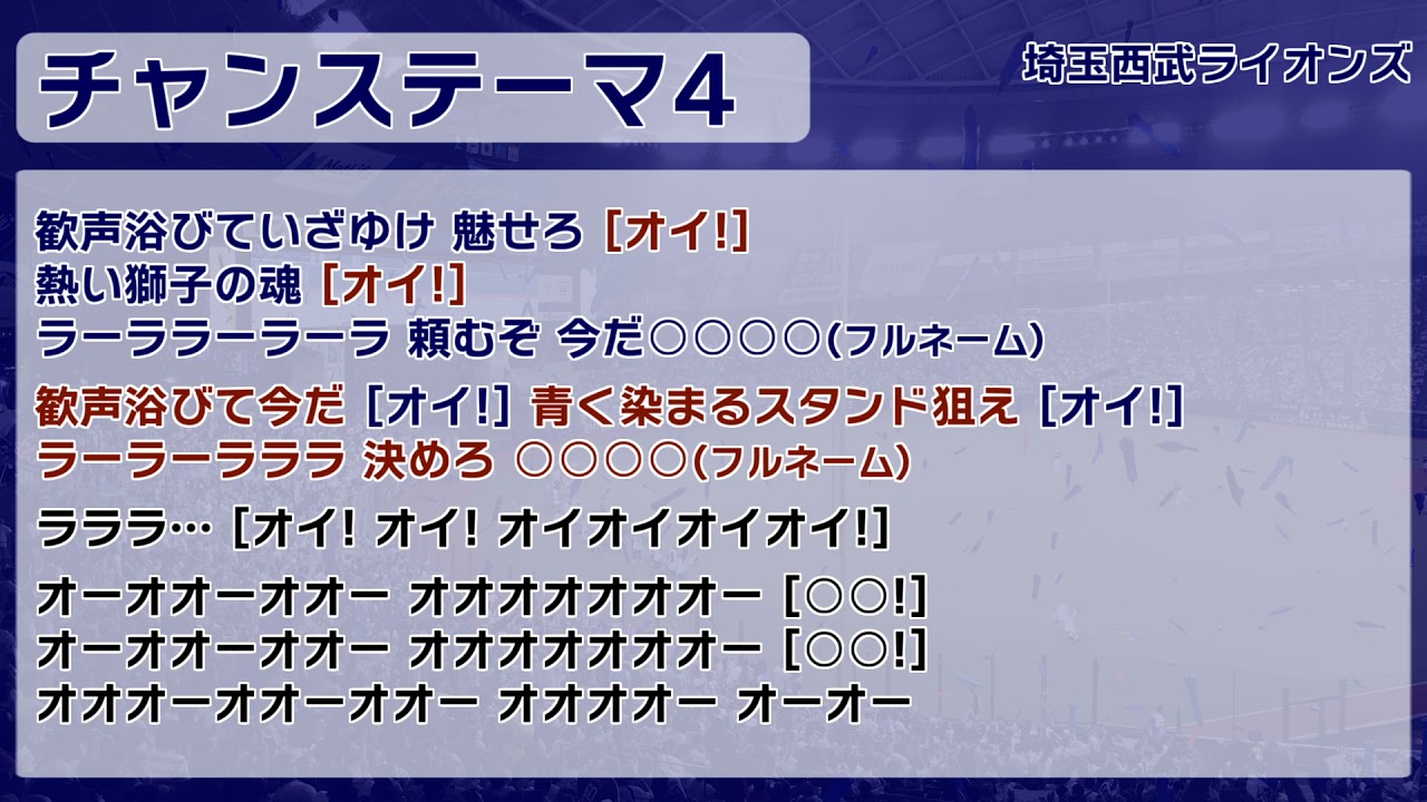 【1時間耐久】埼玉西武ライオンズ チャンステーマ4