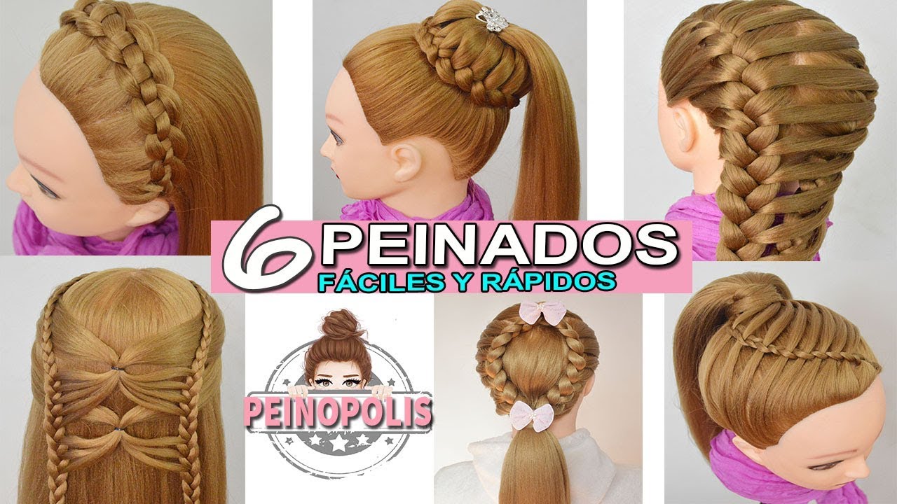 6 Peinados Faciles y Rapidos con Trenzas para Navidad - Fiestas - Comunión - Graduación