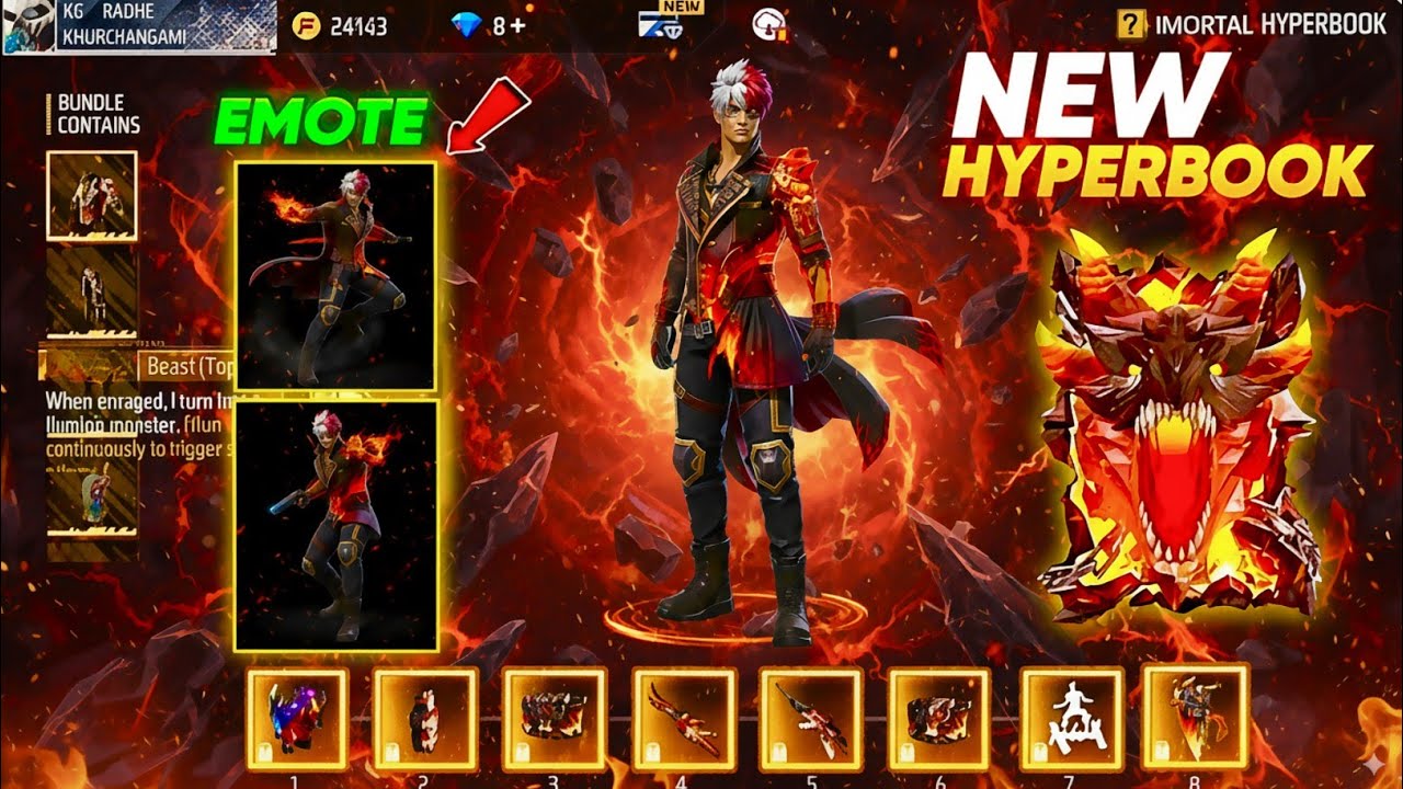 OB51 UPDATE NEW EVO BUNDLE | OB51 NEW HYPERBOOK FREE FIRE | NEW FIRE DRAGON HYPERBOOK FREE FIRE