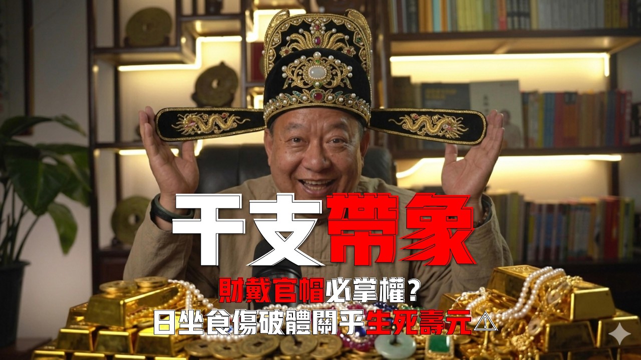 干支戴象！別再被表面騙了！一個八字理論教你看透所有人的底牌🃏。財戴官帽必掌權？日坐食傷破體直接關乎生死壽元⚠️