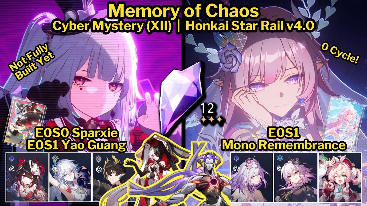 MoC 4.0 Stage 12 E0S0 Sparxie and E0S1 Cyrene Mono Remembrance | Honkai Star Rail v4.0