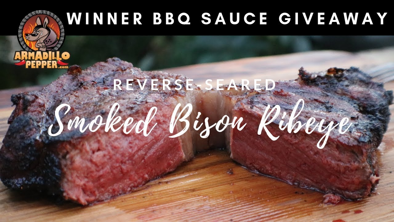 Smoked Bison Ribeye Steak on Pellet Grill | Reverse-Seared Bison Ribeye