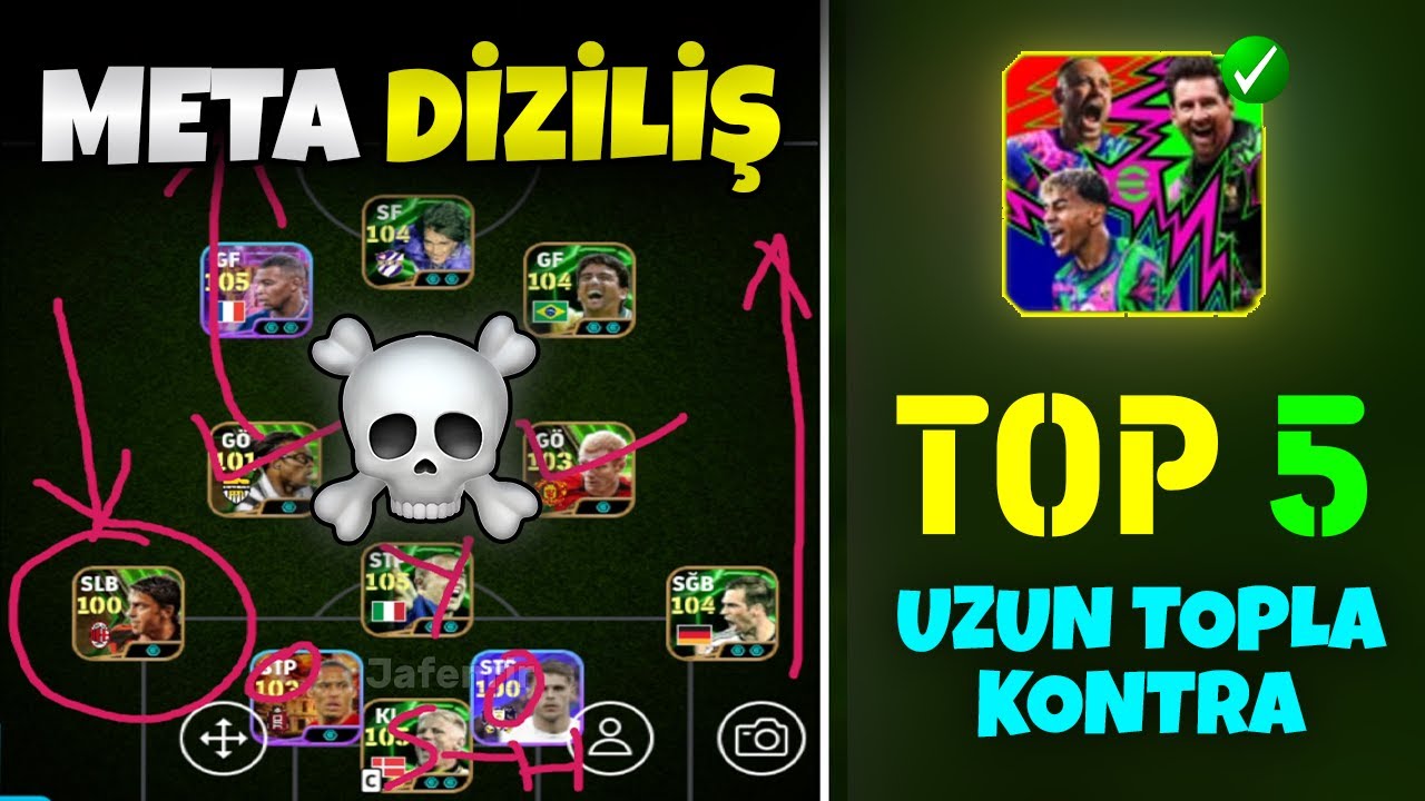 EN GÜÇLÜ 5 META UZUN TOPLA KONTRA DİZİLİŞİ 🔥 eFootball 2026 Mobile