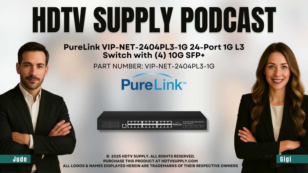 PureLink VIP-NET-2404PL3-1G 24-Port 1G L3 Switch with (4) 10G SFP+