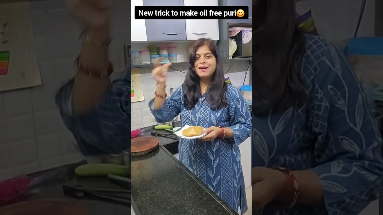 best trick to make less oil puri 😀 #shwetaajiojishorts #shorts #funny #trending #ytshorts